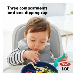 Oxo Plates & Bowls|Dishes, Utensils & Food Containers*- Tot Silicone Divided Dinner Plate, Navy