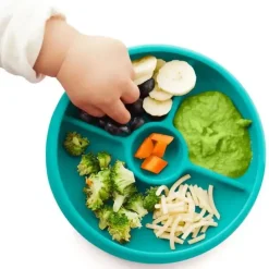 Oxo Plates & Bowls|Dishes, Utensils & Food Containers*- Tot Silicone Divided Plate, Teal