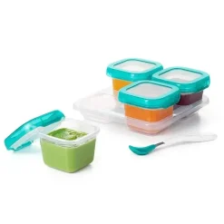 Oxo Food Storage*Tot Baby Blocks Freezer Storage Containers 6 oz - Teal