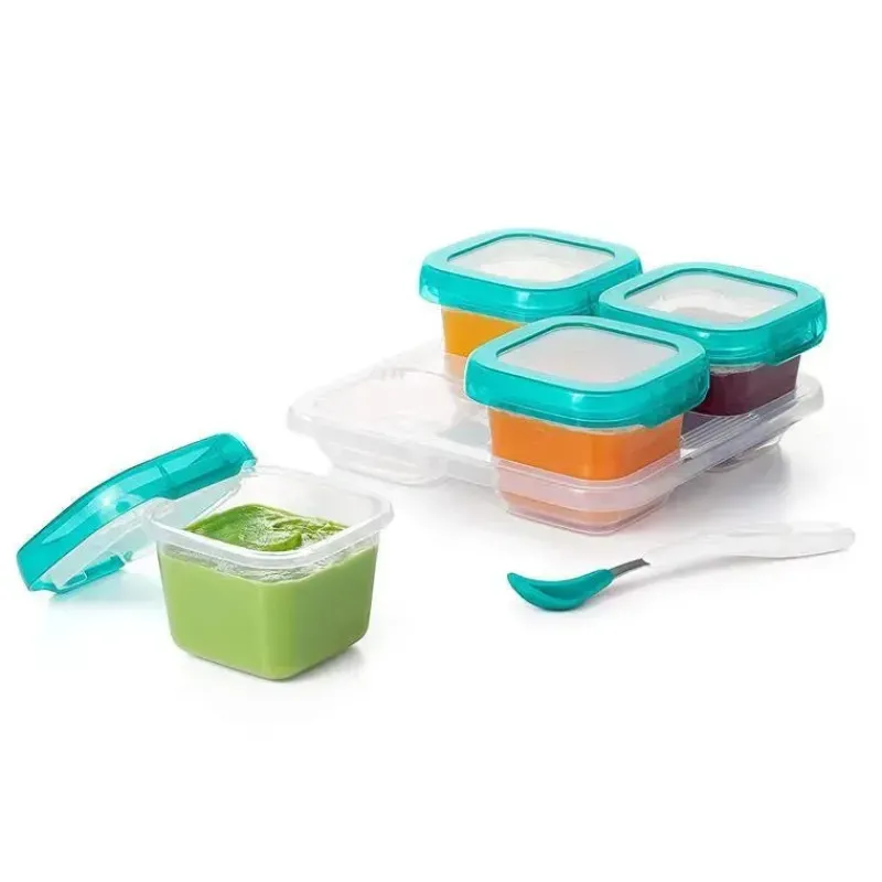 Oxo Food Storage*Tot Baby Blocks Freezer Storage Containers 6 oz - Teal