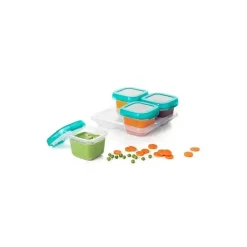 Oxo Food Storage*Tot Baby Blocks Freezer Storage Containers 6 oz - Teal
