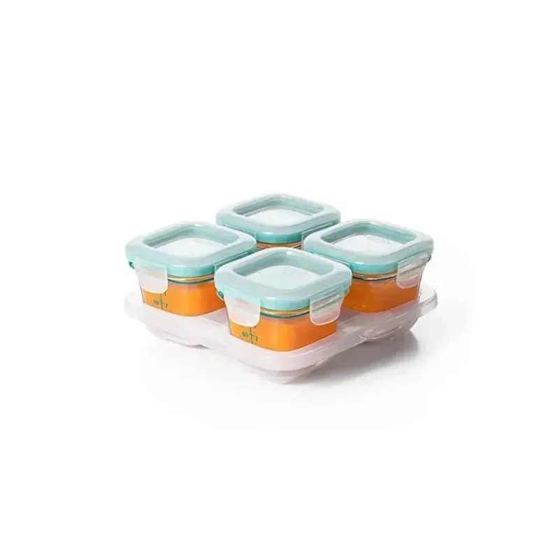 Oxo Food Storage*Tot Glass Baby Blocks 4 oz - Teal