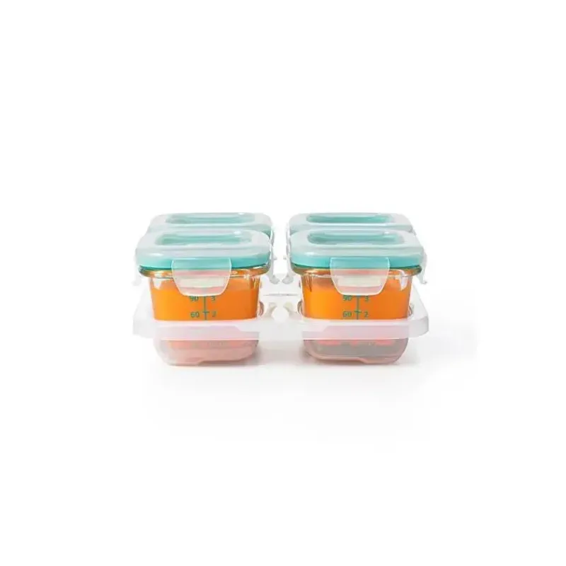 Oxo Food Storage*Tot Glass Baby Blocks 4 oz - Teal
