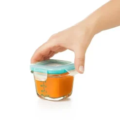 Oxo Food Storage*Tot Glass Baby Blocks 4 oz - Teal