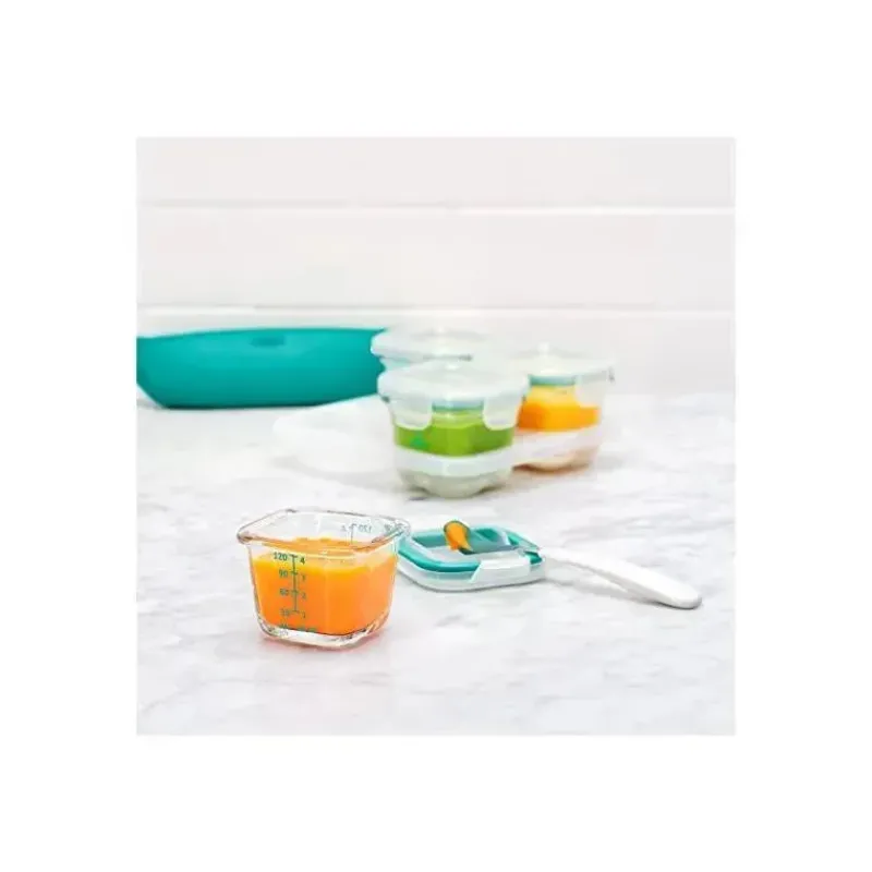 Oxo Food Storage*Tot Glass Baby Blocks 4 oz - Teal