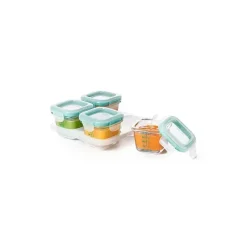 Oxo Food Storage*Tot Glass Baby Blocks 4 oz - Teal