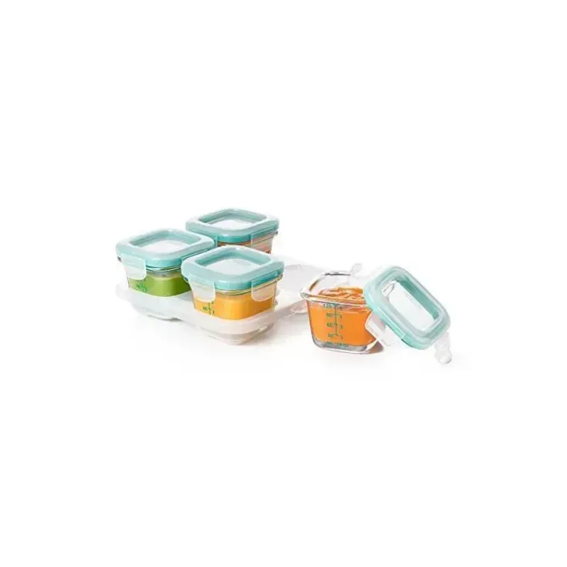 Oxo Food Storage*Tot Glass Baby Blocks 4 oz - Teal