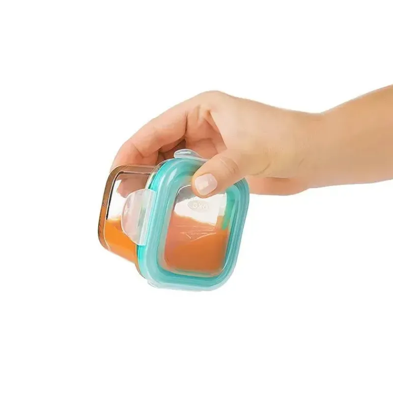 Oxo Food Storage*Tot Glass Baby Blocks 4 oz - Teal