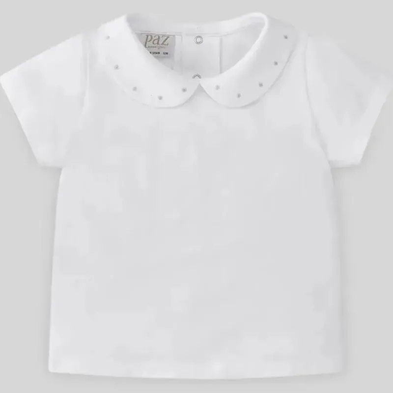 Paz Rodriguez Baby Tops*- Baby Boy Knit T-Shirt Confort V22, White