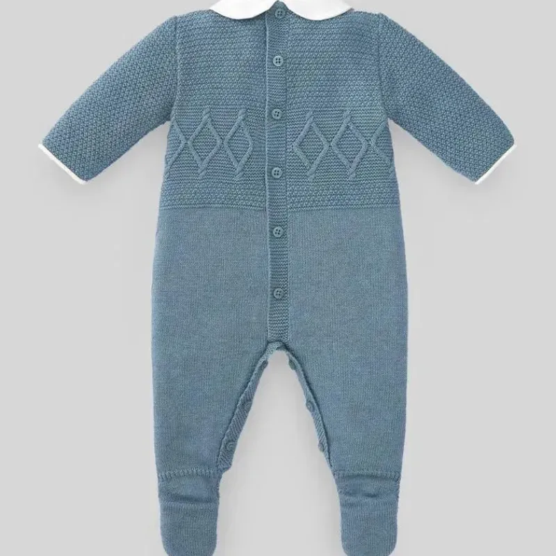 Paz Rodriguez Baby Onesies & Bodysuits*- Baby Boy Knit Newborn Romper Espacio, Grey