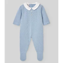Paz Rodriguez Baby Sleepwear*- Baby Boy Knit Newborn Romper Vento, Sky Blue
