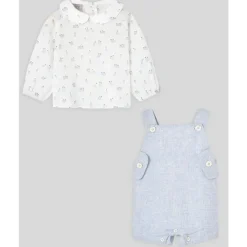 Paz Rodriguez Baby Sets*- Baby Boy Romper & Blouse Set Glaciar, Chalk Blue