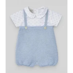Paz Rodriguez Baby One-Pieces*- Baby Boy Woven Newborn Romper, Sky Blue