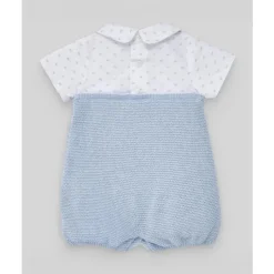 Paz Rodriguez Baby One-Pieces*- Baby Boy Woven Newborn Romper, Sky Blue