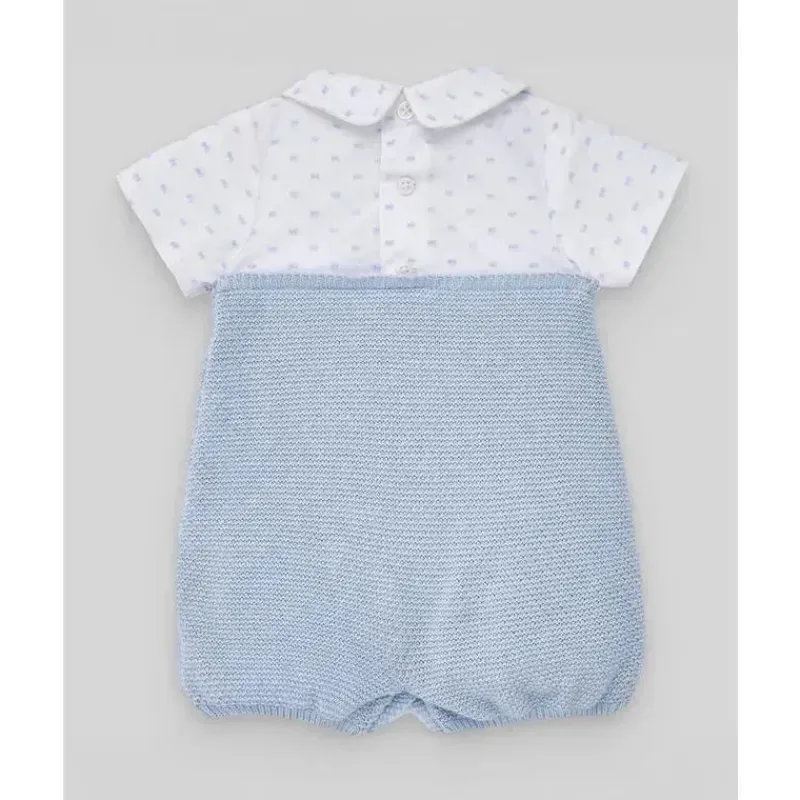 Paz Rodriguez Baby One-Pieces*- Baby Boy Woven Newborn Romper, Sky Blue