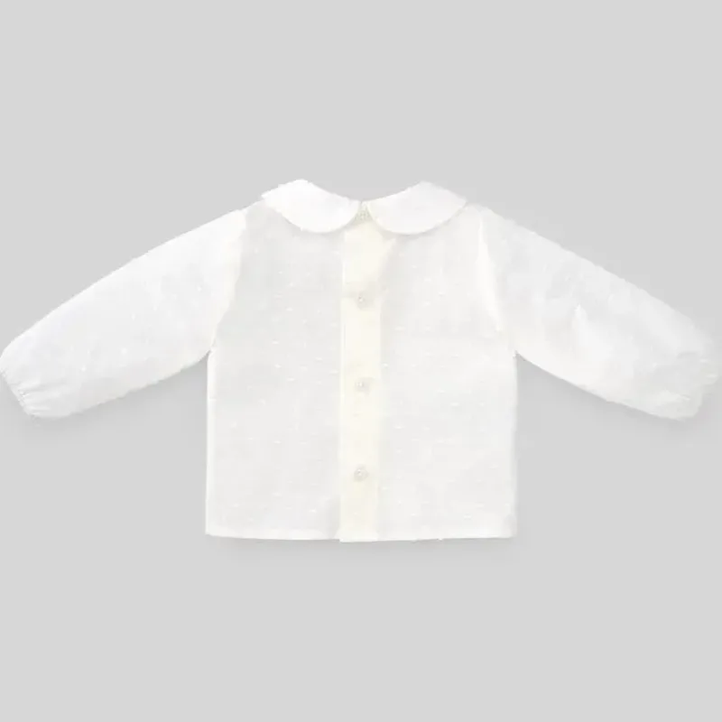 Paz Rodriguez Baby Tops*- Baby Boy Woven Newborn Blouse Dulzura, Cream