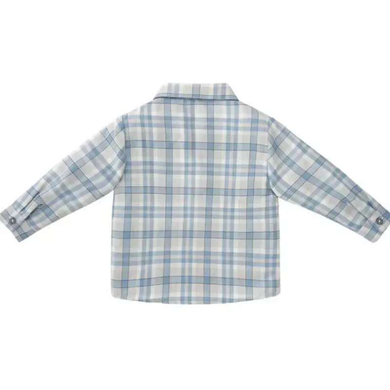 Paz Rodriguez Baby Tops*- Baby Boy Woven Newborn Shirt Espacio, Dutch Blue