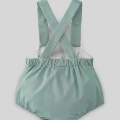 Paz Rodriguez Baby One-Pieces*- Baby Boy Woven Romper Prado, Green Lake