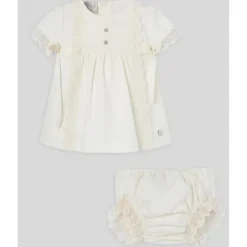 Paz Rodriguez Baby Sets*- Baby Girl Dress & Bloomer Set, Cream