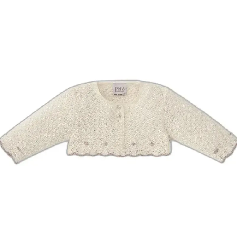 Paz Rodriguez Baby Coats, Sweaters & Jackets*- Baby Girl Knit Newborn Cardigan Pio Pio, Mist Pink/Cream