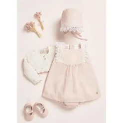 Paz Rodriguez Baby Coats, Sweaters & Jackets*- Baby Girl Knit Newborn Cardigan Pio Pio, Mist Pink/Cream
