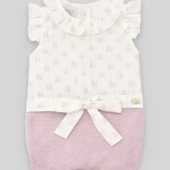 Paz Rodriguez Baby One-Pieces*- Baby Girl Knit Newborn Romper, Magnolia