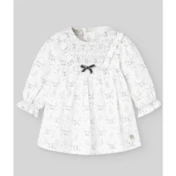 Paz Rodriguez Baby Sets*- Baby Girl Dress & Bloomer Set Pulgarcito, Grey Pearl