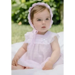 Paz Rodriguez Dresses|Baby Dresses & Skirts*- Baby Girl Woven Newborn Dress Linda, Chalk Pink