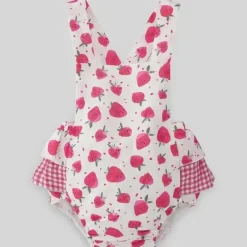 Paz Rodriguez Baby One-Pieces*- Baby Girl Woven Romper Amorodos, Strawberry