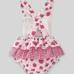 Paz Rodriguez Baby One-Pieces*- Baby Girl Woven Romper Amorodos, Strawberry
