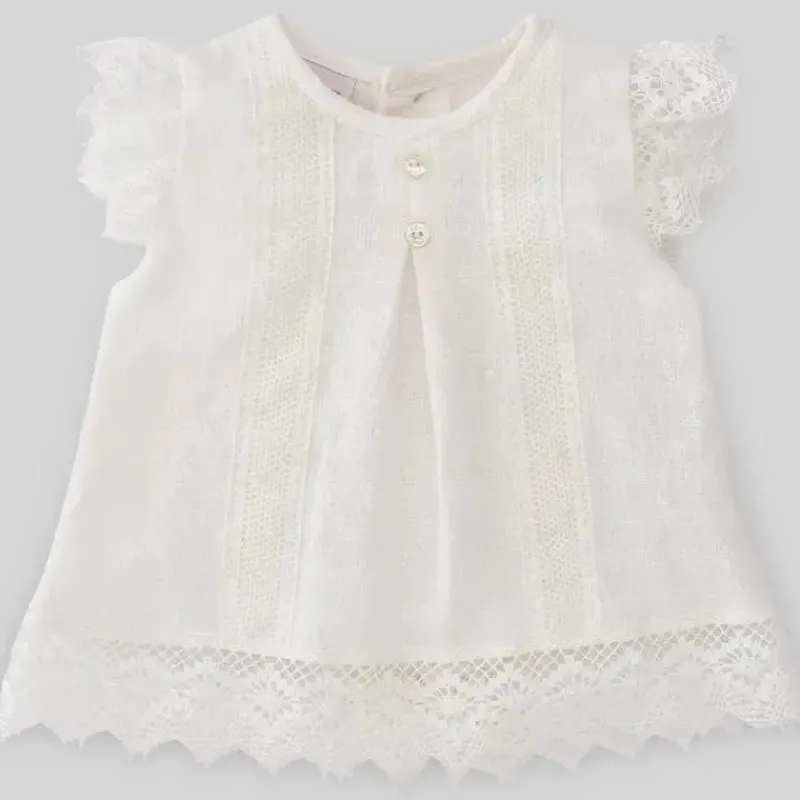 Paz Rodriguez Dresses|Baby Dresses & Skirts*- Baby Girl Woven Short-Dress Luar, Cream