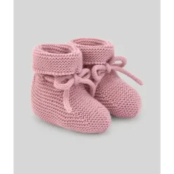 Paz Rodriguez Baby Shoes*- Baby Knit Newborn Booties Esencial, Makeup Pink