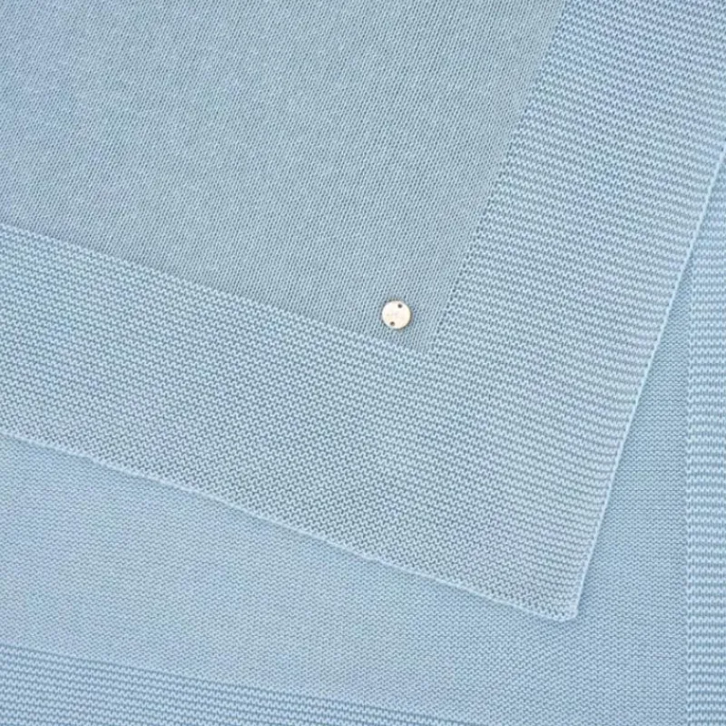Paz Rodriguez Blankets & Quilts*- Baby Knit Newborn Blanket Esencial, Sky Blue