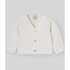 Paz Rodriguez Baby Tops*- Baby Knit Newborn Cardigan, Cream