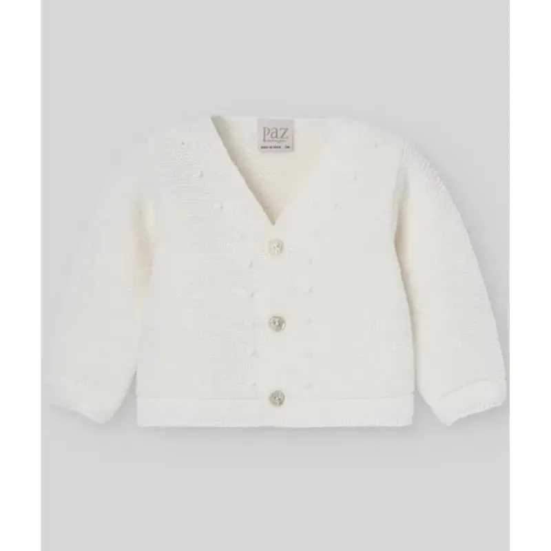 Paz Rodriguez Baby Tops*- Baby Knit Newborn Cardigan, Cream