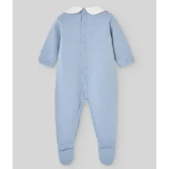 Paz Rodriguez Baby One-Pieces*- Baby Knit Newborn Romper Glaciar, Chalk Blue