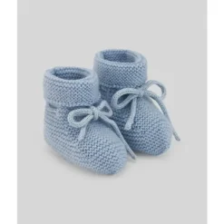Paz Rodriguez Baby Shoes*- Baby Knit Newborn Booties Esencial, Chalk Blue