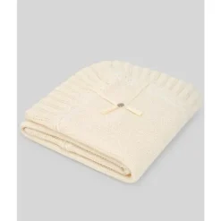 Paz Rodriguez Blankets & Quilts*- Baby Knit Newborn Shawl Blanket, Cream/Beige