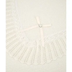 Paz Rodriguez Blankets & Quilts*- Baby Knit Newborn Shawl Blanket, Cream/Beige