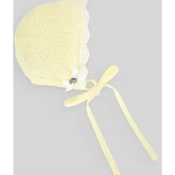 Paz Rodriguez Baby Hats*- Baby Knit Newborn Bonnet, Magnolia/White
