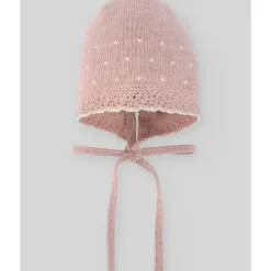 Paz Rodriguez Baby Hats*- Baby Knit Newborn Bonnet, Powder Pink/Beige