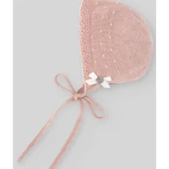 Paz Rodriguez Baby Hats*- Baby Knit Newborn Bonnet, Powder Pink/Beige