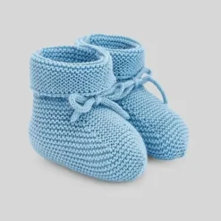 Paz Rodriguez Baby Gloves & Socks*- Baby Knit Booties Esencial, Ocean Blue