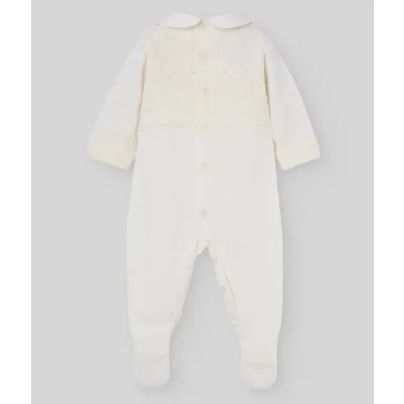 Paz Rodriguez Baby One-Pieces*- Baby Knit Newborn Romper, Cream/Beige