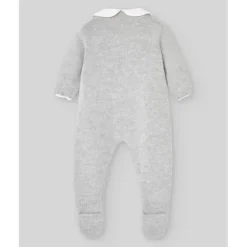 Paz Rodriguez Baby One-Pieces*- Baby Knit Newborn Romper Pulgarcito, Grey Pearl