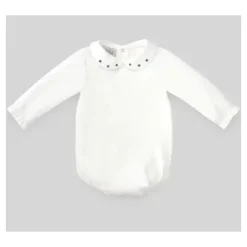 Paz Rodriguez Baby Onesies & Bodysuits*- Baby Knit Newborn Body Teddy, Cream/Lead Blue