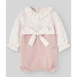 Paz Rodriguez Baby One-Pieces*- Baby Knit Newborn Romper Hadas, Powder Pink