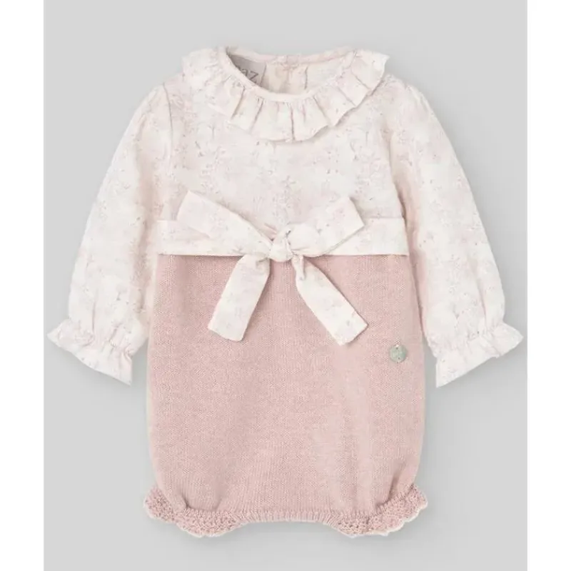 Paz Rodriguez Baby One-Pieces*- Baby Knit Newborn Romper Hadas, Powder Pink