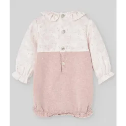 Paz Rodriguez Baby One-Pieces*- Baby Knit Newborn Romper Hadas, Powder Pink