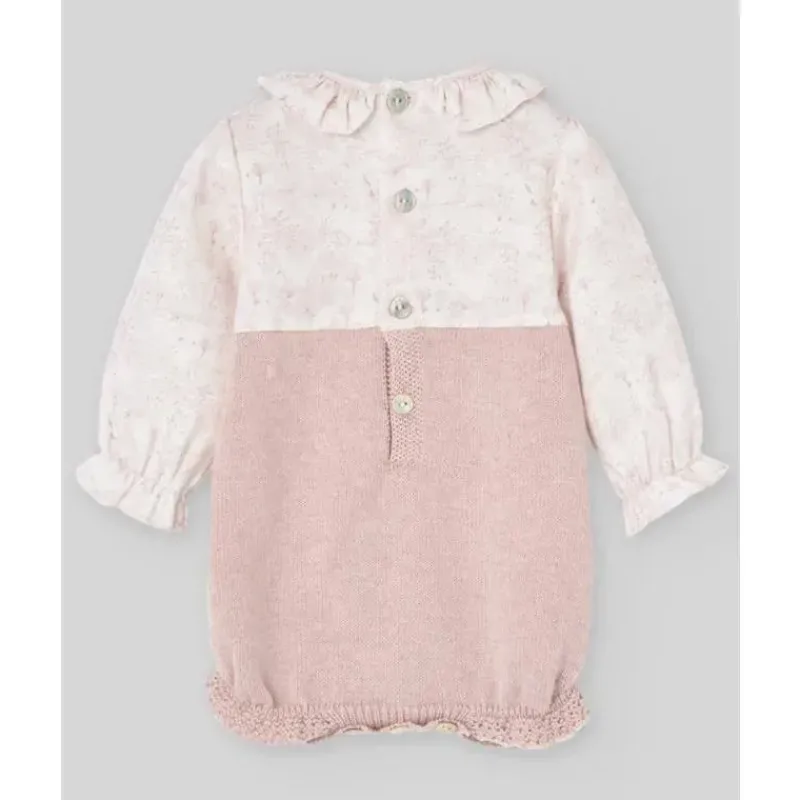 Paz Rodriguez Baby One-Pieces*- Baby Knit Newborn Romper Hadas, Powder Pink